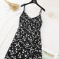 Robe à bretelles en mousseline de soie à fleurs et jupe à volants en queue de poisson 4117