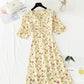 French retro first love sweet floral skirt temperament small skirt  4237