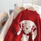 Pull col roulé à thème de Noël style décontracté ample 5131