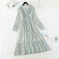 New Retro slim light mature wind broken flower pleated fairy Chiffon Skirt  4718