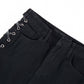 Jupe en jean taille haute à bretelles latérales pour femmeJupe trapèze 3718