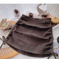 High waist hip wrap design, personalized slim drawstring A-line skirt  5398