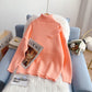 Pull col montant couleur bonbon polyvalent chemise coréenne fine à fond 5236