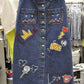Jupe de cowboy tendance, jupe moulante en jean pour femme, nouveau style printemps et automne, jupe longue trapèze à imprimé mignon 3671