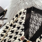 Pull-over à boucle en corne de bœuf et treillis mille oiseaux pour femme 4925