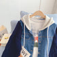 Cardigan tricoté polyvalent en denim avec manteau épissé 4965