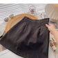 Korean solid color versatile slim high waist A-shaped skirt  5446