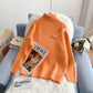 Pull col montant couleur bonbon polyvalent chemise coréenne fine à fond 5236