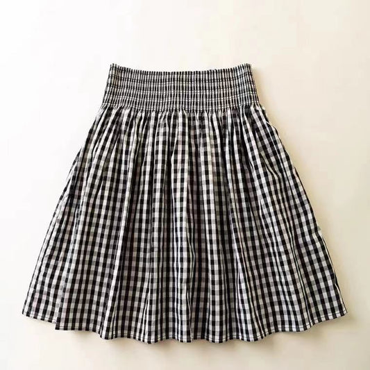 Black and white grid mini skirt  3621