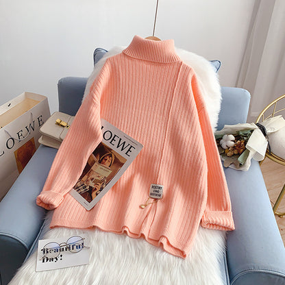 Lazy wind high neck sweater thickened bottomed Shirt Top  5208