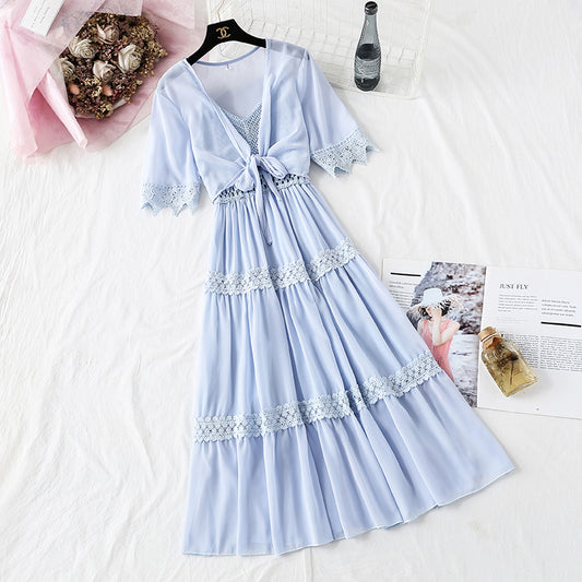 Suspender dress fairy super fairy long skirt  4106