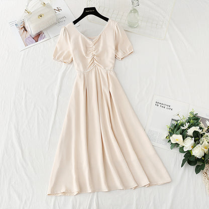 Robe coupe-vent douce jupe longue pour femme pause thé d'été 4862