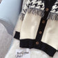 Manteau imitation vison à grille rétro mille oiseaux pour femme 5057