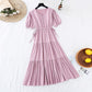 Lace up waist to show thin temperament French minority Retro  4177