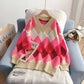 Pull col V Lingge Lazy Wind Pull coréen 5128