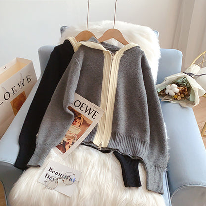 Korean hooded sweater coat cardigan  5219