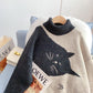 Pull col montant, manteau paresseux, chemise polyvalente à bas, haut 5104