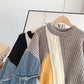Pull à manches en denim cousues, haut de niche 4923