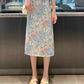Jupe à fleurs cassées peinte à l'huile, été, jupe moulante fine, jupe midi taille haute 3555