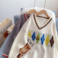 Pull col V rétro Ling Ge pull pull top 5201