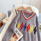 Pull col V rétro Ling Ge pull pull top 5201