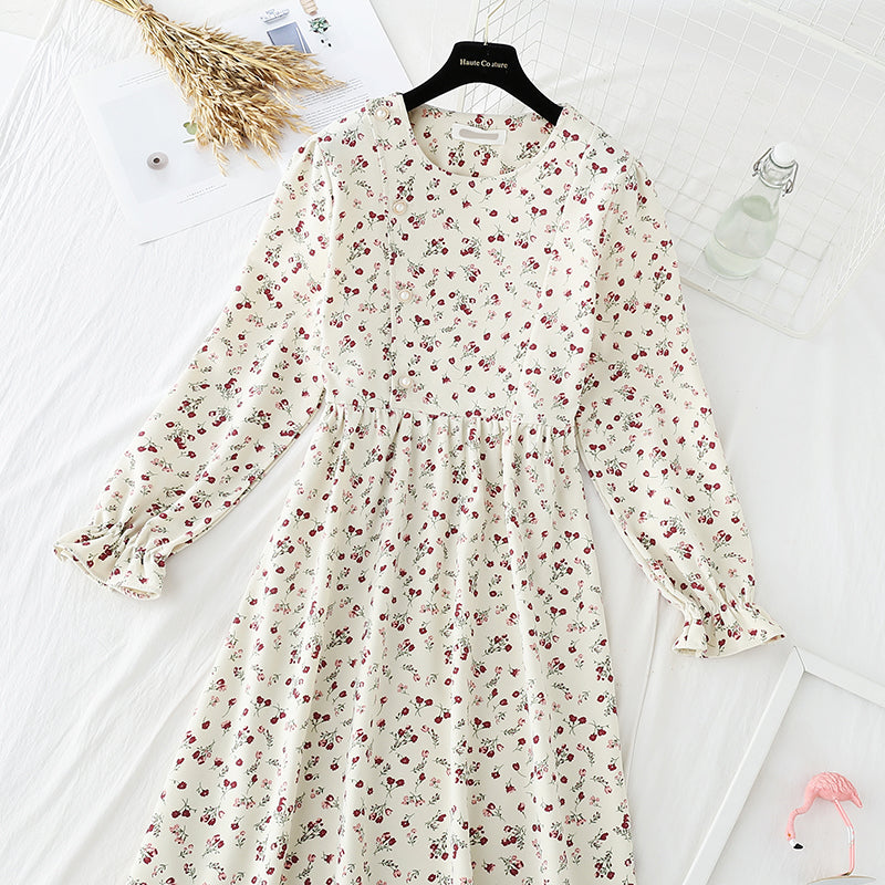 With coat and floral dress  4787