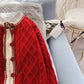 Pull torsadé rouge vintage veste tricotée coréenne 5021
