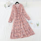 New Retro slim light mature wind broken flower pleated fairy Chiffon Skirt  4718