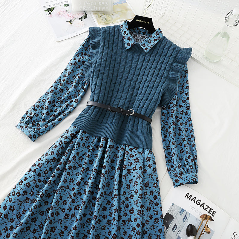 Vintage floral dress new suit  4770