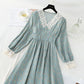 Robe fleurie coupe vent douce tempérament mince jupe en mousseline de soie 4082
