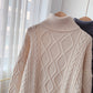 Portez une veste coréenne paresseuse à l'extérieur du pull à col roulé torsadé 4954