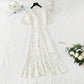 French V-neck slim Chiffon fishtail Ruffle Skirt  4853