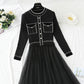Robe en maille à col ras du cou, maille tempérament 4413