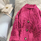 Cardigan pull torsadé manteau pull mi-long 5100