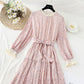 Robe fleurie rétro française jupe longue en mousseline de soie slim 4829