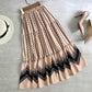 Spring skirt, spliced polka-dot flounce cake skirt, long skirt, wavy A-line skirt  3692