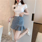 Denim skirt, high-waisted skirt ,mermaid skirt  3644