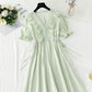 Robe en coton et lin style français doux 4230