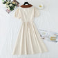 Robe en coton et lin à manches bouffantes et col poupée 4272