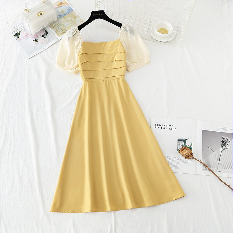 French retro one shoulder dress  3736