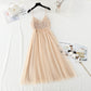 Sweet mesh dress temperament small black skirt with waist closed  4128