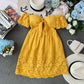 Robe unie à épaules dénudées et dos nu brodée, sans bretelles, taille haute, 3726