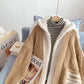 Manteau pull en laine d'agneau mi-long style paresseux 5163
