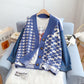 Manteau d'épissure de pull en denim à manches style Port vintage 5121