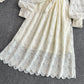 Robe en dentelle à col montant et jupe slim à la mode 3769