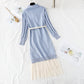 Pull au genou en maille jupe gâteau costume style étranger 3952