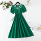 Robe rétro française en coton et lin 4267
