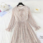 New bow tie lace up slim Pleated Chiffon bottomed skirt  4533