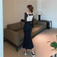 Jupe sirène tendance, nouveau style, taille haute, jupe mi-longue, jupe en jean vintage 3570