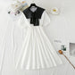 New sweet bubble sleeve shawl long skirt drawstring waist lace up skirt  4849